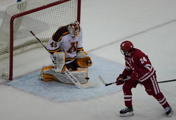 Minnesota goaltender Jack Lafontaine played well vs. Wisconsin but the Gophers were defeated 9-3 last week in a series opener with North Dakota.