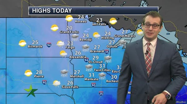 Morning forecast: Periods of light snow; high 31