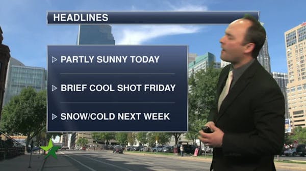 Morning forecast: Partly sunny, high 34; cold next week