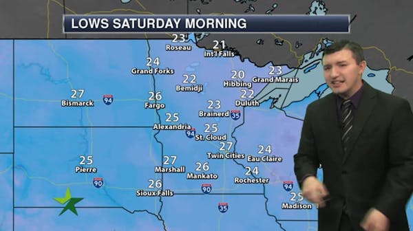 Evening forecast: Low of 27; mainly clear and cold ahead of warm weekend
