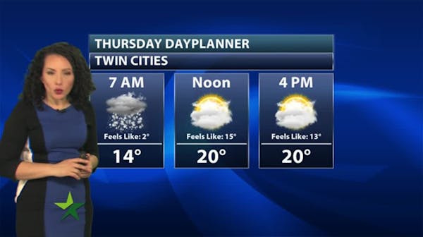 Evening forecast: Low of 4, with warning through the night; light snow possible late