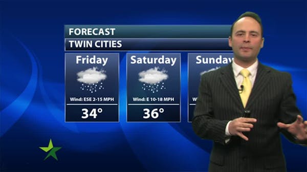 Afternoon forecast: Mid-30s, wintry mix this weekend
