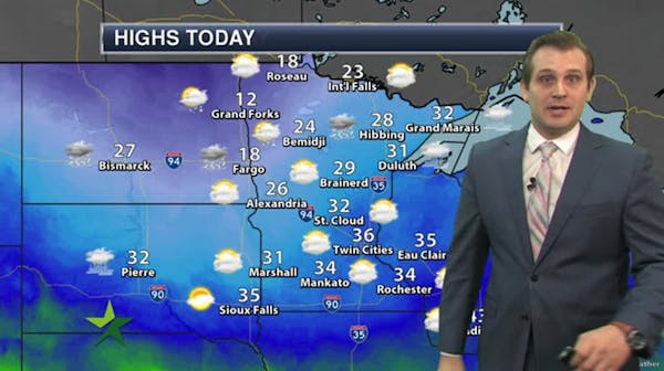 Evening forecast: Wintry mix and patchy fog, low around 22