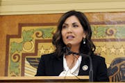South Dakota Gov. Kristi Noem, seen in January, said the state's anti-drug ad campaign was about "solutions and hope."