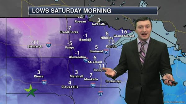 Evening forecast: Low of 11; more clouds and cold on the way
