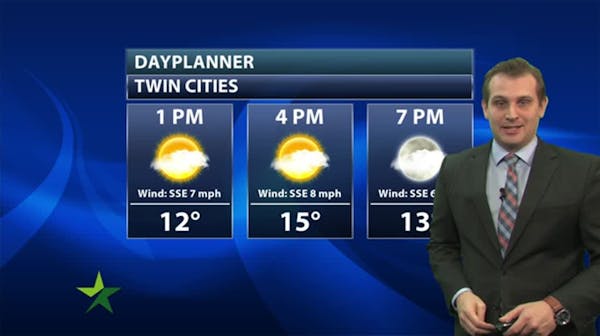 Afternoon forecast: 15, mix of sun and clouds; warm-up on the way
