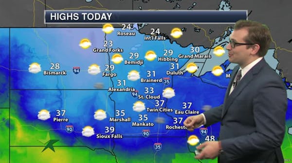 Morning forecast: Continued mild wiith high of 36