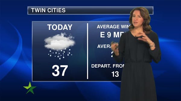 Morning forecast: High of 37; rain/sleet/snow mix changing to rain with rising temps