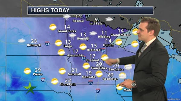 Morning forecast: Cloudy start, sunny later, high 20