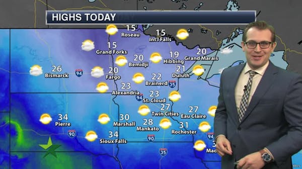 Forecast: Low of 21; clouds and more warmth on the way