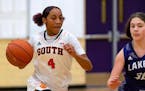 Minneapolis South's Jade Hill scored a game-high 24 points as the Tigers beat the Lakers 63-29 at Minneapolis Southwest High School. Photo by Gary Muk