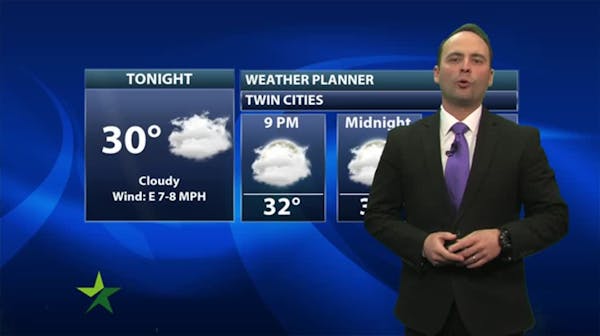 Evening forecast: Cloudy, low around 31