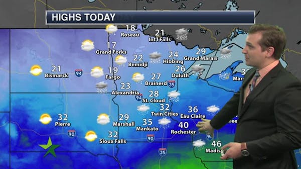 Morning forecast: Wintry mix likely; warmer, high 32