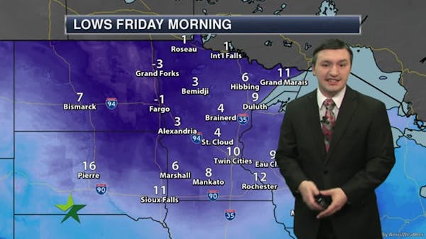 Evening forecast: Low of 10, with clouds ahead of more light snow Friday