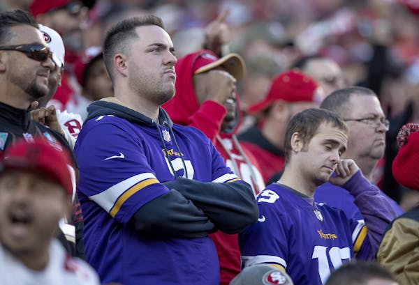 Minnesota Vikings fans showed their disappointment in the stands during the fourth quarter. ] ELIZABETH FLORES • liz.flores@startribune.com The Minn