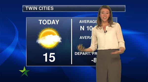 Afternoon forecast: 15, with a chilly wind; snow possible late Sunday