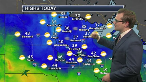 Afternoon forecast: Mostly sunny, high of 42