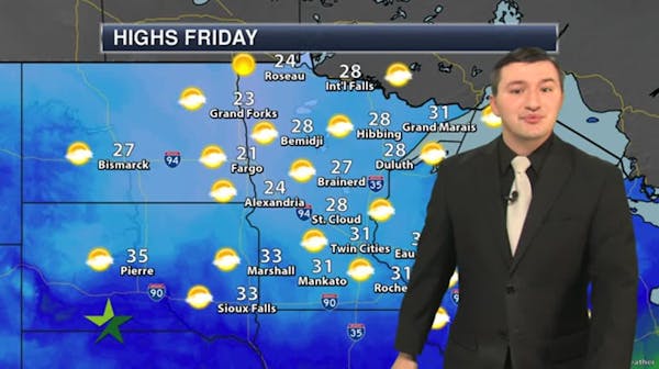 Morning forecast: Partly sunny; high of 32