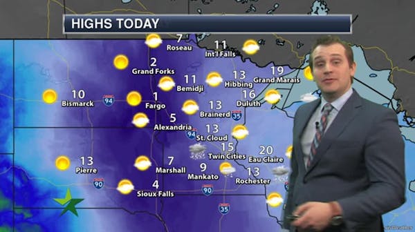 Afternoon forecast: Mostly sunny and cold, high 15