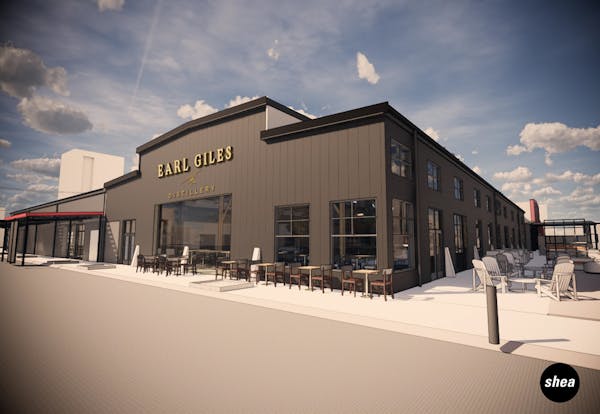A rendering of the new Earl Giles Distillery coming to northeast Minneapolis in late 2020.