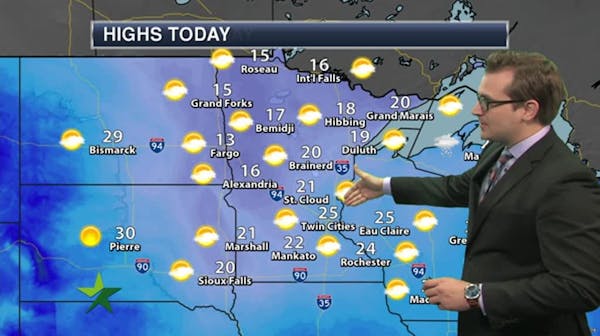 Morning forecast: Cloudy start, clearing later; high 25