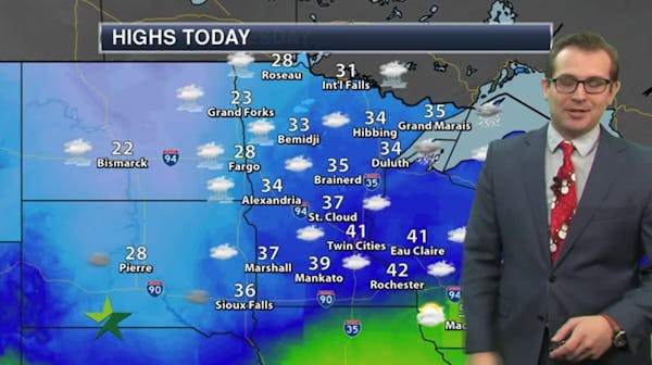 Afternoon forecast: Cloudy with a high of 37