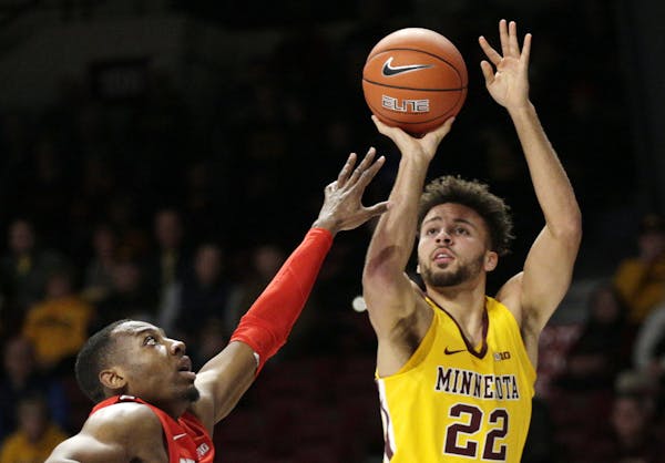 Gophers guard Gabe Kalscheur (shown against Ohio State on Dec. 15) broke out of a shooting slump with 34 points against Oklahoma State on Saturday.