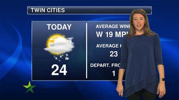 Forecast: 24, getting colder and windier; storm warning until 6 p.m.