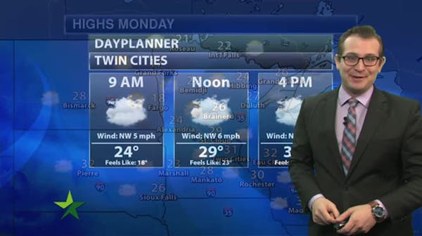 Morning forecast: Cloudy and mild, high 31