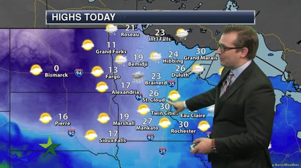 Morning forecast: Cloudy start, some sun later, high 30