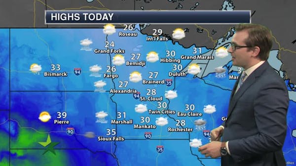 Evening forecast: Cloudy, low around 25