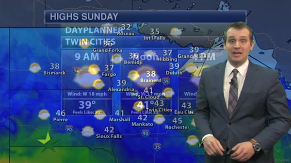 Morning forecast: Mostly sunny, windy and warm; high 43