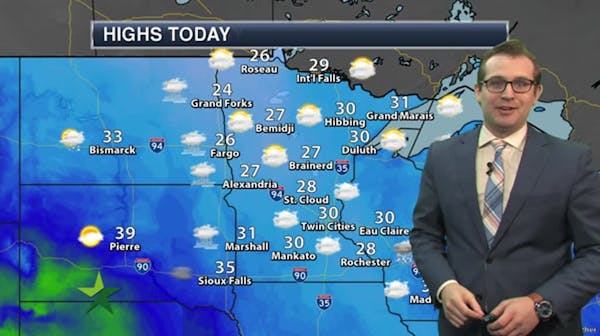 Today's forecast: Another gray day, mild temps; high 30
