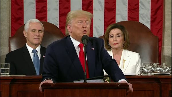 As Trump concludes address, Pelosi rips up speech