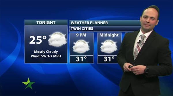 Evening forecast: Low of 26; more clouds but chance of sunshine this weekend