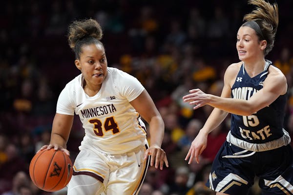 Gophers guard Gadiva Hubbard missed last season because of an injury. As one of just a handful of four-year players on the roster, she has been pushed