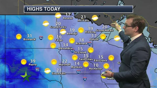 Morning forecast: One more cold day, high 15; then a warm-up