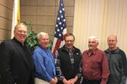 The Roseau County Board, from left: John Horner, Jack Swanson, Roger Falk, Russell Walker and Daryl Wicklund.