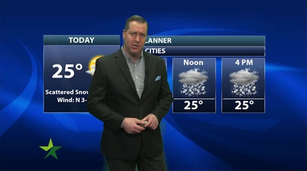 Morning forecast: Coating of snow; high of 27