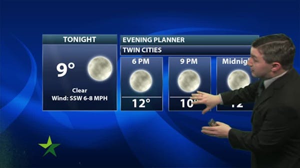 Evening forecast: Low of 10; clear and getting warmer