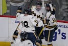 Hermantown defeated Monticello 7-1 in a Minnesota State Class 1A semifinal game inside Xcel Energy Center in St. Paul, Minn., on Wednesday, March 4, 2