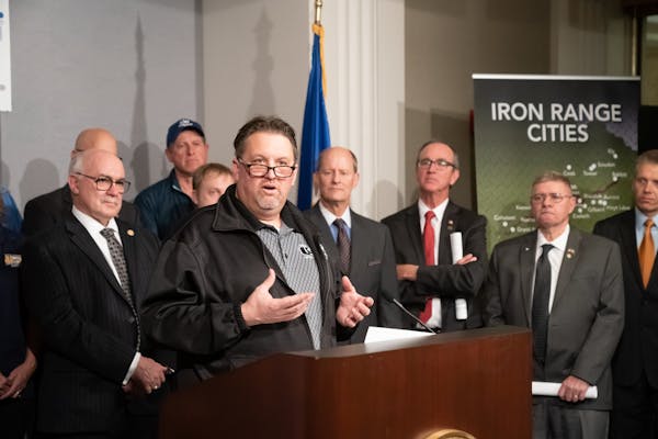 In the State Office Building on Tuesday, pro-mining group Jobs for Minnesotans led a press briefing to show solidarity with the mining company they ho