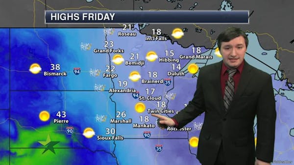 Afternoon forecast: High of 18; rising temps, clouds and winds overnight