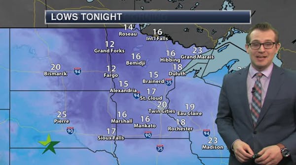 Evening forecast: Partly cloudy, low around 22