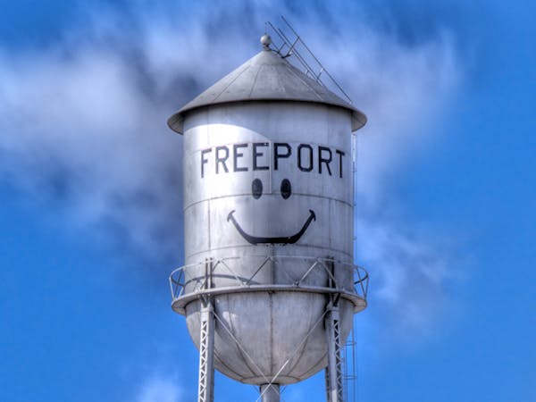 The smiley-faced water tower in Freeport, Minn., has been a landmark on Interstate 94 for nearly 50 years. Now its future is in doubt.