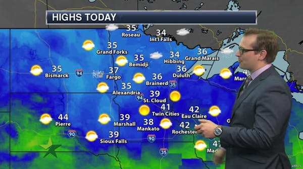 Morning forecast: More melting; sunny with high of 41
