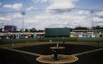 The view from behind home plate with an instant camera when the Twins played Toronto during a spring training game in Fort Myers.
