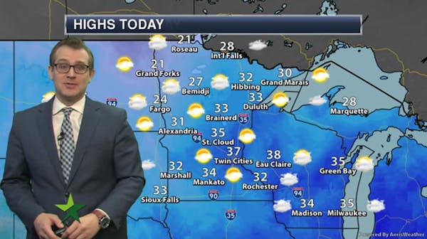 Afternoon forecast: Partly sunny and mild, high 37