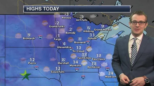Morning forecast: Partly sunny, high 37