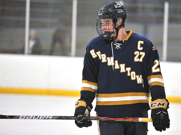 Blake Biondi played high school hockey for Hermantown and is a freshman at UMD. He was taken in the fourth round by Montreal on Wednesday.